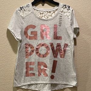 Inspirational Beaded & Metallic Short w/ Lace Design